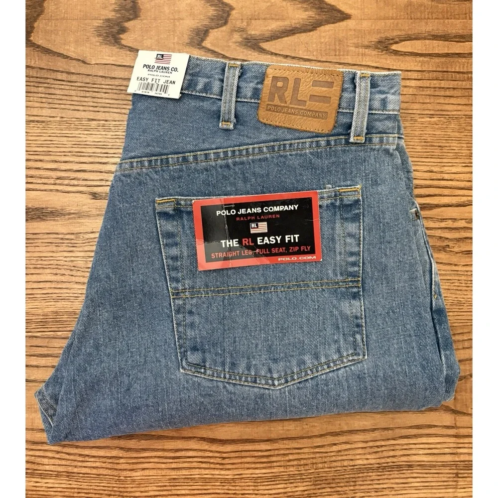 Vintage 90s Polo Jeans Company Ralph Lauren Men's 44x34 Easy Fit Jeans NWT
